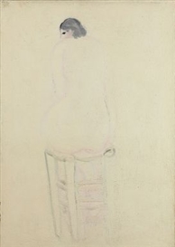 ACADÉMIE DE DOS, SUR TABOURET by Sanyu